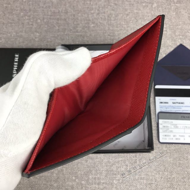 prada錢包 普拉達專櫃最新聖誕限量款系列 2MO004 PRADA男士短款錢夾  pyd2104